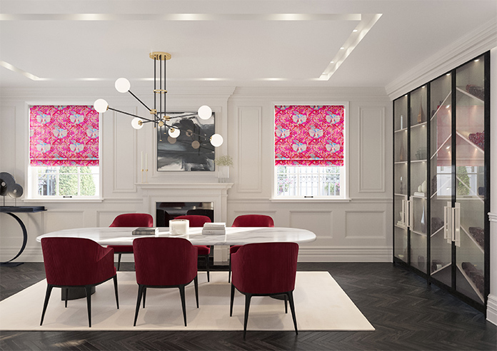 Faded Glamour, Fairground Pink - Motorised Roman Blind - Image 8